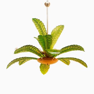 Vintage Palm Chandelier in Murano Glass