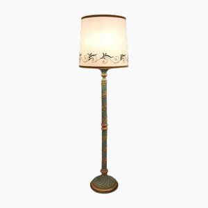 Turquoise and Gold Floor Lamp fom Chelini Firenze, 1980s