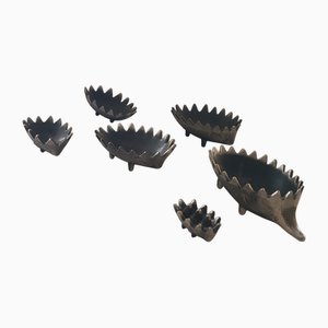 Stackable Hedgehog Ashtrays by Walter Bosse for Hertha Baller, 1950s, Set of 6