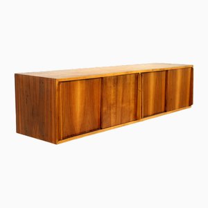 Hängendes italienisches Sideboard aus geflammtem Nussholz, 1955