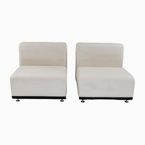 Plastic and Faux Leather Armchairs from Saporiti Italia, 1970s, Set of 2
