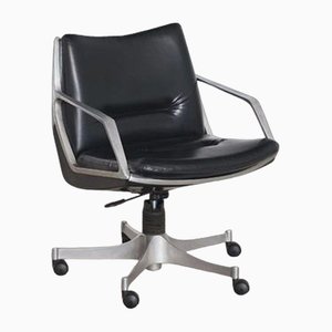 Comander Desk Chair in Black Leather