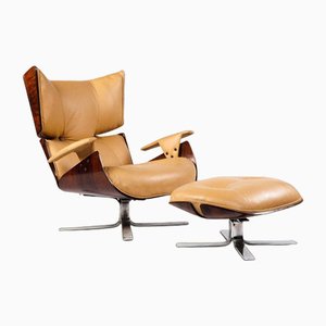 Brown Paulistana Lounge Chair & Ottoman, Set of 2