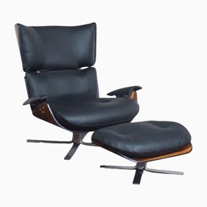 Black Paulistana Lounge Chair & Ottoman, Set of 2