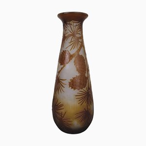 Late 19th Century Art Nouveau Gallé Pine Cones Vase, 1890s
