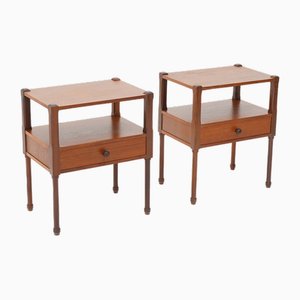 Bedside Tables with Shelves and Drawers, 1960s, Set of 2