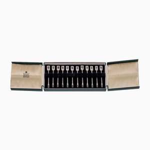 20th Century Silver Cased Cocktail Picks from Garrard, 1986, Set of 12