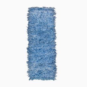 Handmade Blue Kilim Runner Rug in Wool, 1960