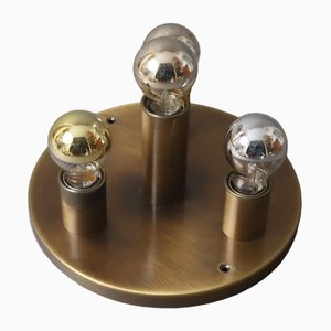 Space Age Ceiling Lamp in Brass from Tz Lights, 1980s