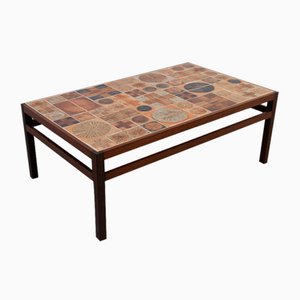 Danish Modern Tile Coffee Table in Wengé by Tue Poulsen for Willy Beck, 1960s