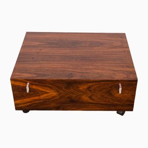 Danish Rolling Coffee Table Chest in Rosewood, 1960s