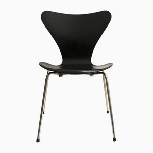 Model 3107 Black Chair by Arne Jacobsen for Fritz Hansen, 1950s