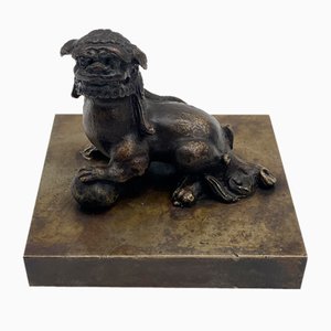 Chinesische Bronzefigur eines Foo Dogs, 1920er