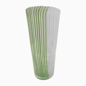 Vintage Green, White and Light Blue Murano Glass Vase by Dino Martens, 1950s