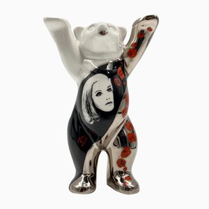 Porcelain Buddy Bear Berlin en l'honneur de Hildegard Knef par Achim Brugdorf pour Rosenthal, Allemagne