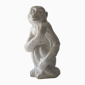 Monkey Sculpture in Glazed Terracotta, Italy, 1960s