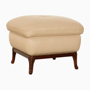 Sgabello Victoria in pelle beige di Nieri