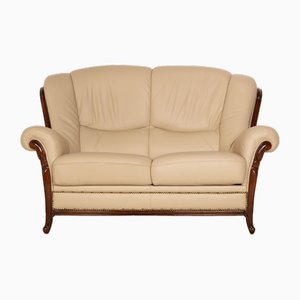 Two Seater Sofa in Beige Leather by Nieri Victoria