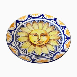 Keramikschale in Gelb und Blau, Italien, 20. Jahrhundert