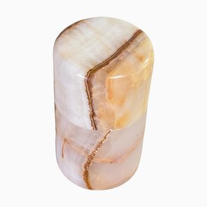 Italienische Onyx Vide Poche oder Dose mit Beige Deckel, Italien, 1970