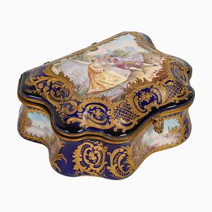 Caja y cómoda Sèvres de porcelana, siglo XIX