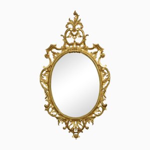 Carved Gilt-Wood Oval Wall Mirror, 1890s