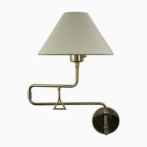 Articulating Brass Wall Light, 1950s