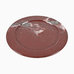 Mid-Century Porphyry Red Marble Decorative Plate, 1950s