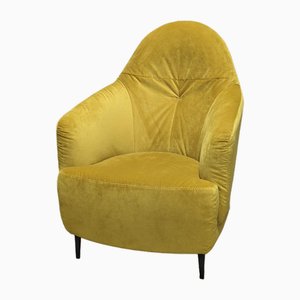 Fauteuil en Velours Doré Jaune