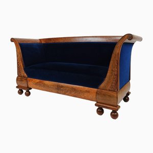 Blaues Biedermeier Sofa