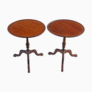 Antique 19th Century Wine or Side Tables in Mahogany, Set of 2