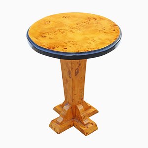 Lámpara de pedestal o mesa auxiliar Burr Yew de finales del siglo XX, años 90