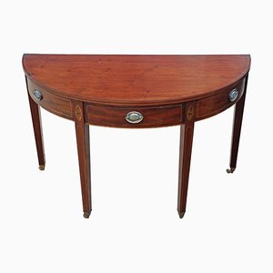 Antique Early 19th Century Inlaid Mahogany Demi-Lune Console Table