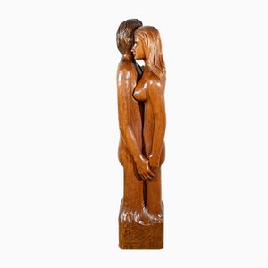 Escultura figurativa, años 50, caoba maciza