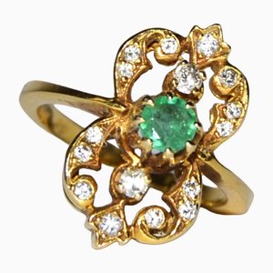 Vintage Ring with Emerald, France