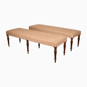 Set di panche in noce, XIX secolo