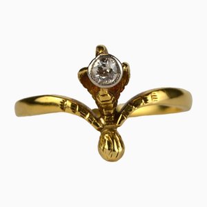 Ring mit Vogelklauen aus Gold, Frankreich