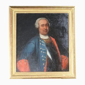 Retrato masculino, década de 1700, óleo sobre lienzo, enmarcado