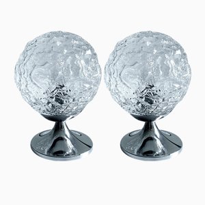 Vintage Bubble Glas Tischlampen von Doria Leuchten, 1970er, 2er Set