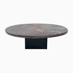 Brutalist Round Stone Coffee Table by Paul Kingma, 1979