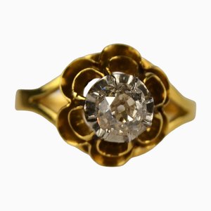 Gold Ring with Natural Diamond, 19th Century