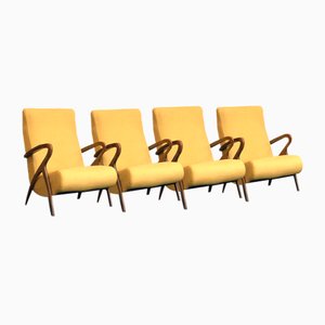 Paolo Buffa zugeschriebener Italienischer Sessel, Italien, 1950er, 4er Set