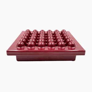 Large Sistema 45 Series Wine Red Ashtray by Ettore Sottsass for Olivetti Synthesis, 1971