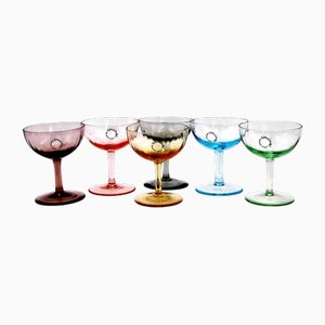 Bicchieri da champagne soffiati a mano di Carlo Nason, 2000, set di 6