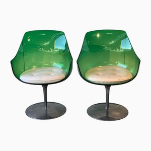 Chaises Green Champagne par Estelle et Erwin Laverne pour New Forms, 1957, Set de 2