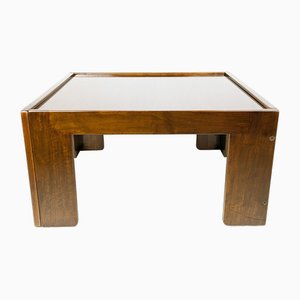 Mesa de centro cuadrada de nogal de Afra & Tobia Scarpa para Cassina, 1967