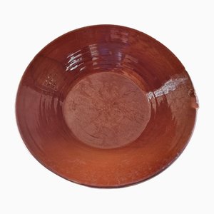 20th Century Bowl in Varnished Terracotta with Spout