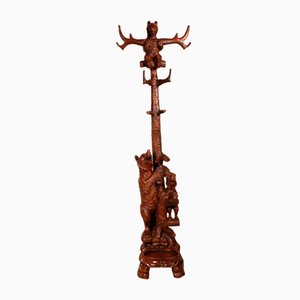19th Century Black Forest Bear Coat Rack in Carved Wood