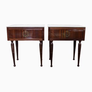 Tables de Chevet en Placage d'Ébène de Macassar, Italie, 1970s, Set de 2