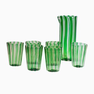Italian Cocktail Glasses in the style of Gio Ponti for Murano Verre, 2004, Set of 7